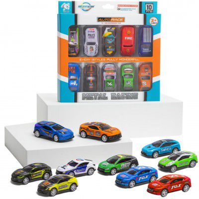 Storio Die-Cast Metal Cars 1:32 Scale | Pull Back Action Toy Vehicles with Openable Doors & Lights (Metal Cars 10)