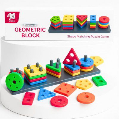 Storio Geometric Angle Blocks, Sorting & Stacking Toys for Toddlers and Kids Preschool, 26 Pcs