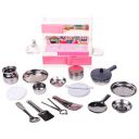 Storio Green House Kitchenware Set Non Toxic Plastic Along with Pure Stainless Steel Cooking Accessories for Girls Age 3 Years Plus...