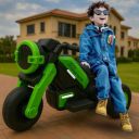 Storio Green Kids Electric Ride-on Bike – Battery Motorcycle ...
