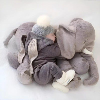 Storio Plush Big Size Fibre Filled Stuffed Animal | (60 cm, Grey Color, 1 Year Above)