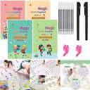 Storio Sank Magic Practice Copybook, (4 Book + 10 Refill+ 2 Pen +2 Grip) Number Tracing Book for Preschoolers with Pen, Magic Calligraphy Copybook Set...