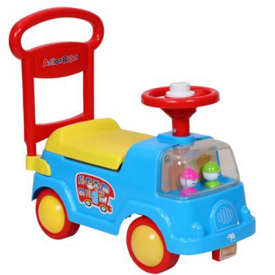 Storio Swing Ride on & Car for Kids with Music & Horn Steering, Push Car for Baby with Backrest, Safety Guard, Under Seat Storage & Big Wheels, Ride on for Kids 0 1 to 3 Years Upto 25 Kgs - Blue