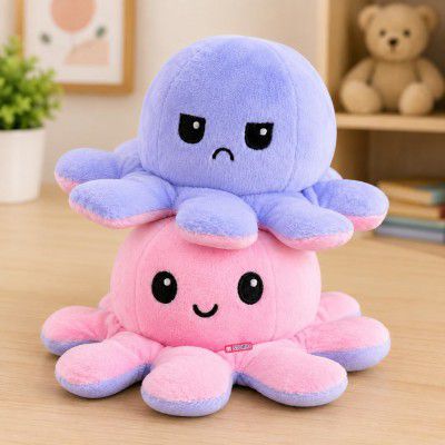 Storio Toy Octopus Plushie Reversible Soft Toys for Kids | Plush Soft Toys for Baby Boys and Girls| Best Gift