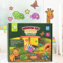 Storio Window Art Magic Jungle Set | DIY Animals Sun Catcher Kit with Glass Paints & Decorative Gems | Art and Craft Kit...