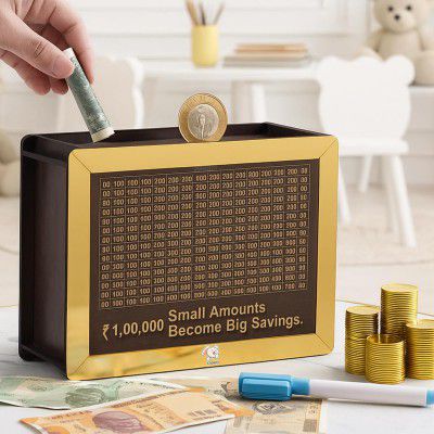 Storio Wooden Piggy Bank with Counter | Money Bank for Kids & Adults