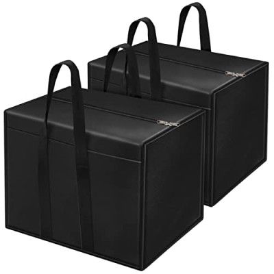 Storite 2 Pack Nylon 85 L Moisture Proof Multi-Purpose Storage Bag (Black,57x36.8 x40.5 cm)