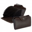 Storite 9 Slot Vertical PU Leather Pocket Sized Credit Debit ATM Card Holder Wallet & 2 Money Pocket for Men & Women (9 Slot-Brown)...