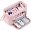 Storite Canvas Pencil Case, Handheld Pen Pouch - Light Pink...