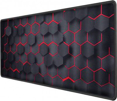 STORITE Hexagonal Print Speed Type Extended Gaming Mousepad  (Black)