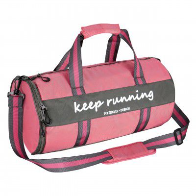 Storite Nylon 45 cm Imported Travel Duffle Bag for Women Shoulder Handbag - (Reddish Pink,45 x 22 x 22cm)