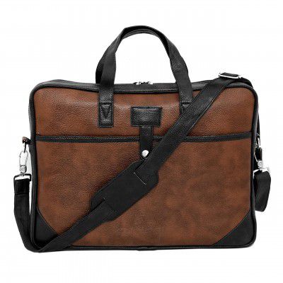 Storite PU Leather Laptop bag fits upto 14 inch Laptop Messenger Organizer Bag (39 x 4 x 29 cm)