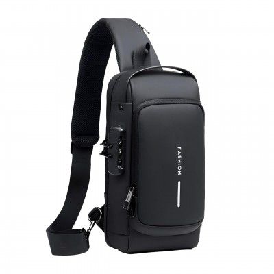 Storite Sling Bag for Men Stylish Crossbody Backpack for Men & Women (Black - 17 x 9 x 32 Cm)