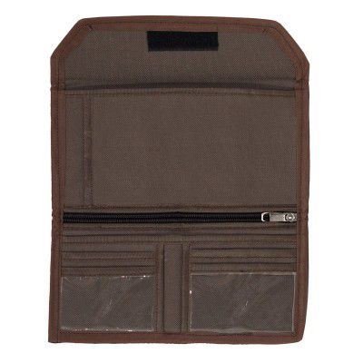 Storite Two Wheeler/Car Document Holder, Vehicle Document Storage Wallet - Brown-23.5 x 11 cm
