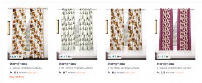 Myntra : Upto 80% Off on Story Home Curtains and Sheers