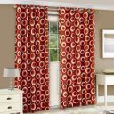 Story@Home Abstract 2 Piece Ployester Long Ring Top Eyelet Door Curtains 7 feet for Living Room and Bed Room - Brown...