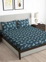 Story@home Arena Grey & Yellow Floral Printed 180 TC Queen Bedsheet & 2 Pillow Covers...