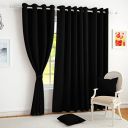 Story@Home Blackout Curtains 5 feet Long Set of 2 Room Darkening Window Curtain Plain, Black, 100% Opacity...