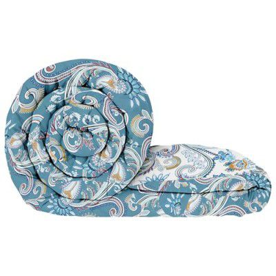 Story@Home Comforter Single Bed| AC Blanket Comforter | Soft Light-Weight Bed Blanket, 1 Fusion Reversible Single Comforter | Dusty Blue|180 GSM | 150 cm X 225 cm