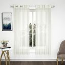 Story@Home Crystal Sheer Window Curtains 5 feet long set of 2 Linen Look Semi Transparent Voile Grommet, White, Zig Zag,118 cm X 152 cm, Pack of 2...