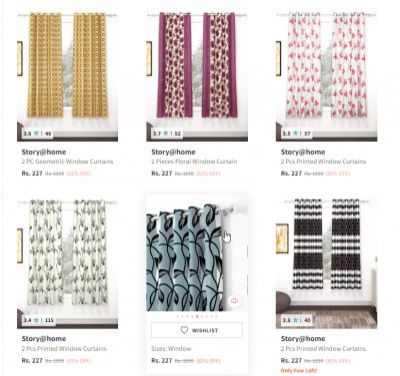[ Pack Of 2 ] Story@Home Curtains Starts ₹239