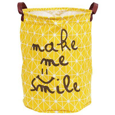 Story@home European Style Multipurpose Round Shape 45 LTR. Foldable Open Laundry Bag Basket with Carry Handle (Yellow)