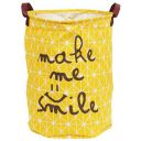 Story@home European Style Multipurpose Round Shape 45 LTR. Foldable Open Laundry Bag Basket with Carry Handle (Yellow)...