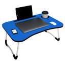 Story@Home Foldable Portable Adjustable Multifunction Laptop Study lapdesk Table for Breakfast, Office Work Gaming on Bed/Sofa with Cup Slot and Tablet/Notebook Holder Stand - Light Blue...