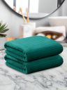 Story@home Green 2 Pieces Striped 400 GSM Microfiber Hand Towels...