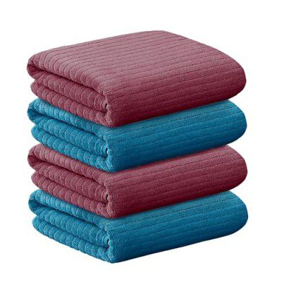 Story@Home Hand Towel Set of 4 | 400 GSM Microfiber Towels | Pink and Blue