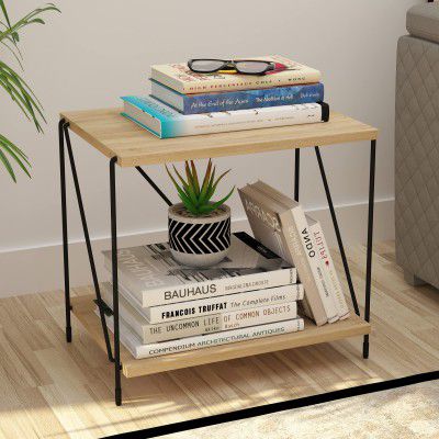 Story@Home Lazywud Collection DIY String Rack 2 Tier Bed Side Table for Bedroom and Corner Table for Living Room, Kids Room and Study Room, (Summer Oak Finish)
