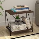 Story@Home Lazywud Collection Do-It-Yourself String Rack 2 Tier Bed Side Table for Bedroom and Corner Table for Living Room, Kids Room and Study Room, (Walnut Finish)...