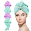 Story@Home, Microfiber Hair towel wrap, Hair towel, Hair drying bathrobe, towel cap, Super soft, Super Absorbent, Quick dry, 400 GSM- 66CM X 23CM- SET of 4...