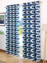 Story@Home Modern Polyester Abstract Pattern Eyelet 2 Piece Printed Ringtop Door Curtain Set for Drawing Room, Bedroom and Hall - 7 Ft, Blue...