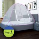 Story@home Mosquito Net Polyester Washable Adults Mosquito Net (Pink, Tent)...