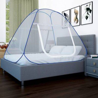Story@home Polyester Adults Washable Mosquito Net Mosquito Net  (Blue, Tent)