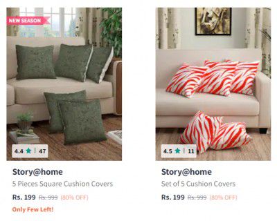 Story@Home Set Of 5 Cushion Covers Upto 80% Off