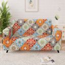 Story@Home Sofa Cover 2 Seater | Elastic Sofa Cover | Polyester | (145 x 185 x 50 cm, Orange) Durable and Stylish Anti Slip Sofa Cover, Anti-Slip Sofa Cover for Living Room...