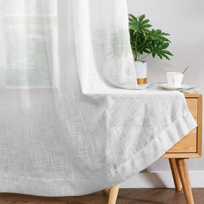 Story@Home Window Curtains 5 Feet Set of 2 | Solid Printed (118 x 152 cm, Off White) | Perfect for Home Decors