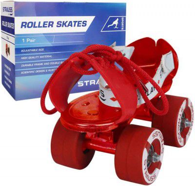 Strauss Baby Quad Roller Skates - Size For (4 to 6 Years)  (Red)