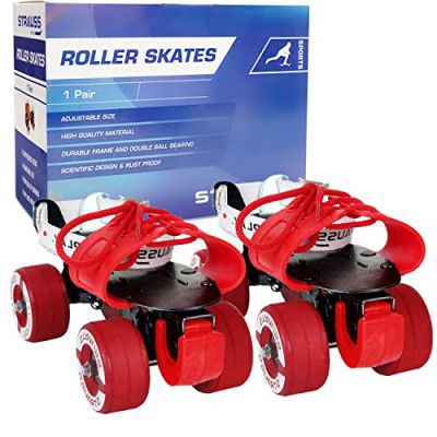 STRAUSS Senior Tenacity Roller Skates with Brakes | Roller Blades for Kids | Suitable for Age Group Above 9 Years, (Black)