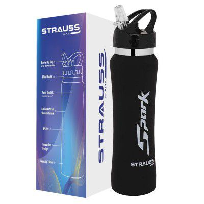 STRAUSS Spark Stainless-Steel Bottle | Leak-Proof Water Bottle 