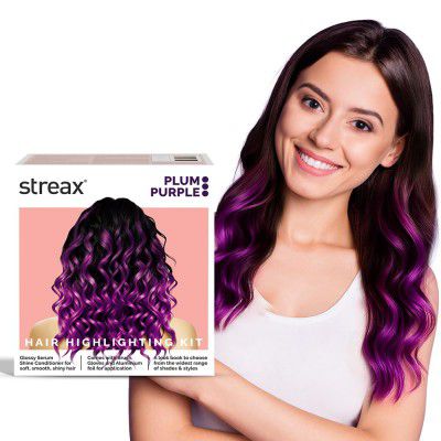 Streax Hair Colour Highlight Kit | Purple, Plum