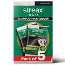 Streax Insta Shampoo Hair Colour, Natural Black - Pack of 5...