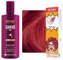Streax Professional Canvoline Straightening Post Care Shampoo - 300ml Hold and Play Funky Colours, Hair Color - 100g - Flirty Red...
