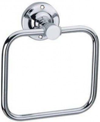 Strength by pinnu STRD-54 Stainless Steel Towel Ring for Bathroom/Wash Basin/Napkin-Towel Hanger/Bathroom Accessories (Chrome-Square) - Pack of 1 SILVER Towel Holder (Stainless Steel)