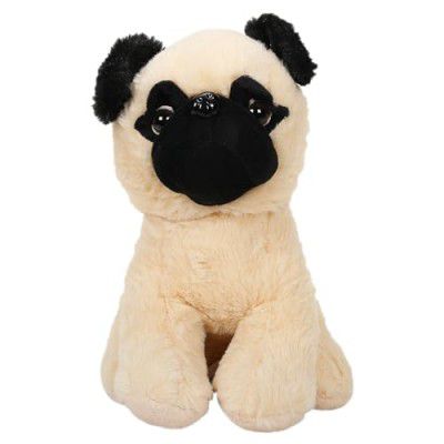 STRIDERS 12 Inch Premium and Super Soft Black Beige Dog Plush Toy,Realistic, Ideal Gift