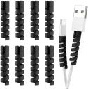 STRIFF 12 Pieces Highly Flexible Silicone Micro USB Protector, Mouse Cable Protector, Suit for All Cell Phones, Computers and Chargers (Black)...