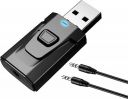 STRIFF Bluetooth Car Adapter, Mini Bluetooth 5.0 Transmitter Receiver Wireless 3.5mm Aux Jack Adapter Hands-Free Car Kit Built-in Mic (Black)...