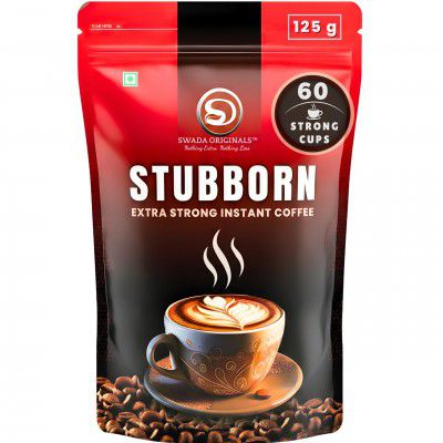 STUBBORN by Swada Originals | Extra Strong Instant Coffee | Deep, Bold & Uncompromising | Makes 60+ Strong Cups | 125 g